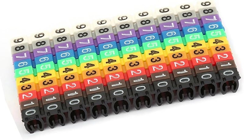100PCS KCM 2 5MM 2 5 Square Wire Markers Cable Labeler Clip On Design Colorful Cable Marker For Office And Home - Image 2